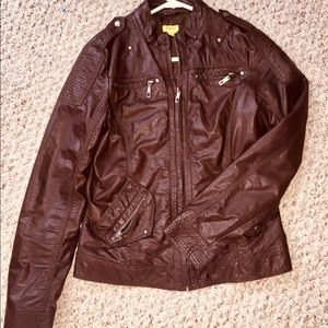 Dark Brown Leather/Pleather Jacket